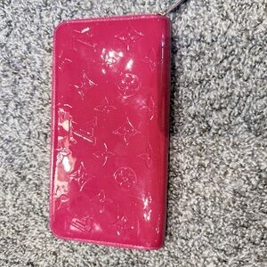 Louis Vuitton Red Wallet with Gold Accents